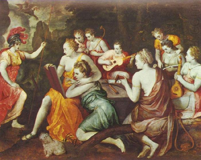 FLORIS, Frans Athene bei den Musen oil painting picture